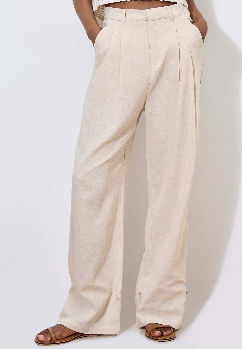 

Брюки PLEATED WIDE LEG Apricot, бежевый