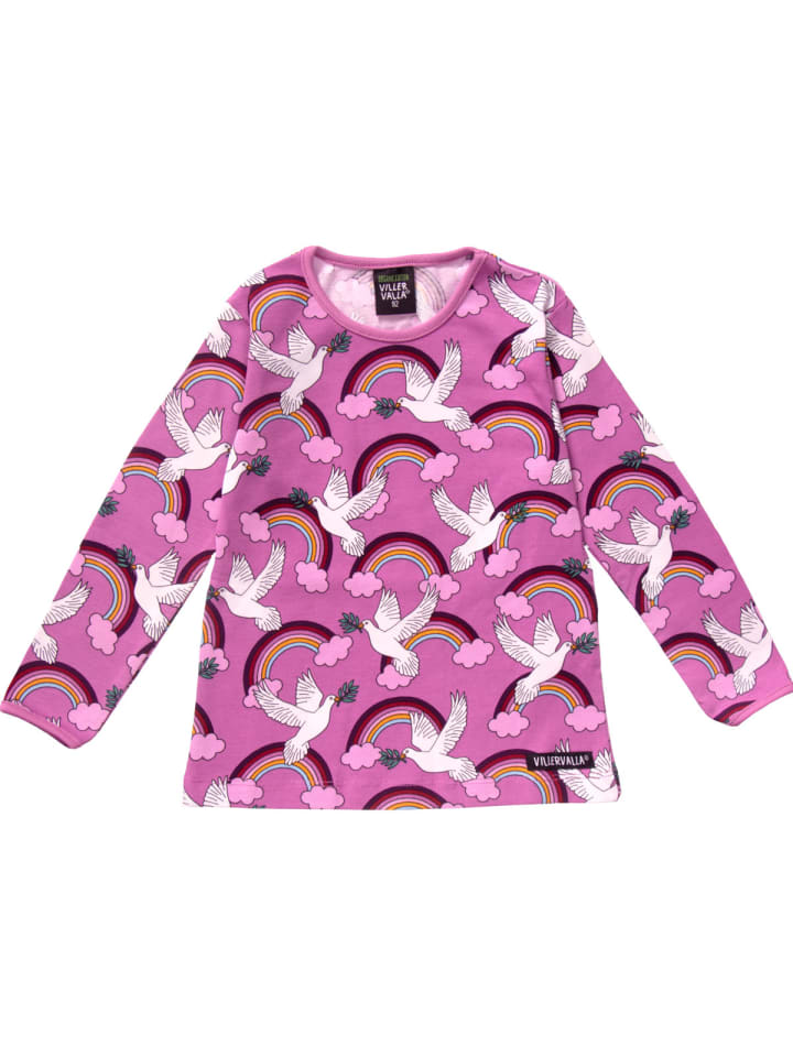 

Рубашка с длинными рукавами и надписью Мир розового цвета. Villervalla