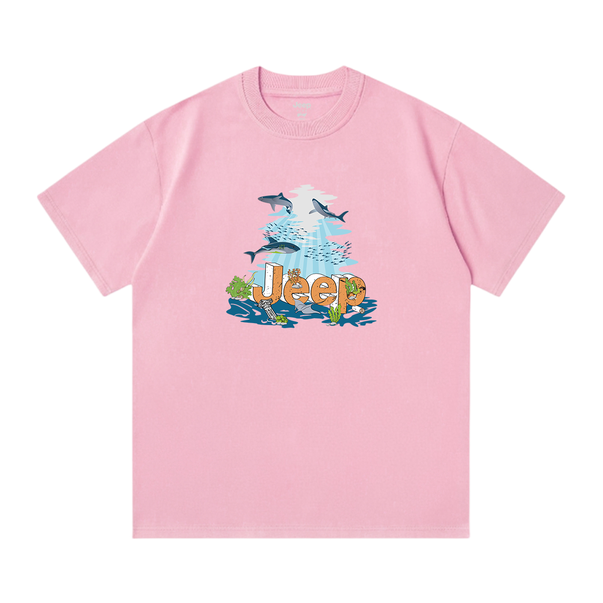 

Футболка для школьников с круглым вырезом Jeep, sky розовый