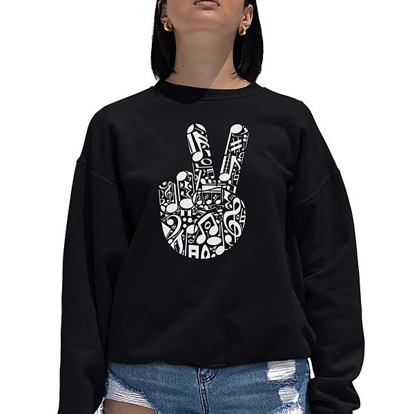 

Свитшот с принтом Peace finger notes La Pop Art, Black, Черный, Свитшот с принтом Peace finger notes La Pop Art, Black