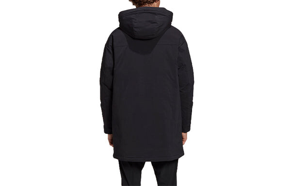 Пуховик adidas Xplr Dwn Praka Stay Warm mid-length hooded down Jacket Black, черный — фото 2