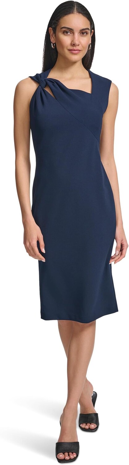 

Платье Calvin Klein Scuba Crepe Sleeve Knot Sheath, цвет Indigo