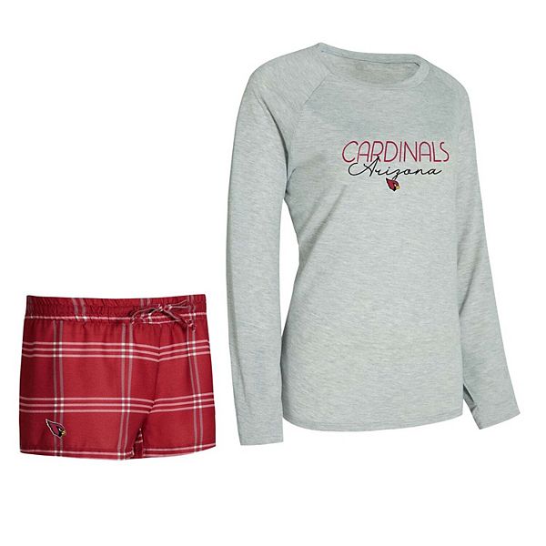 

Женский сет raglan с длинным рукавом и шортами concepts sport cardinal/gray arizona cardinals Unbranded