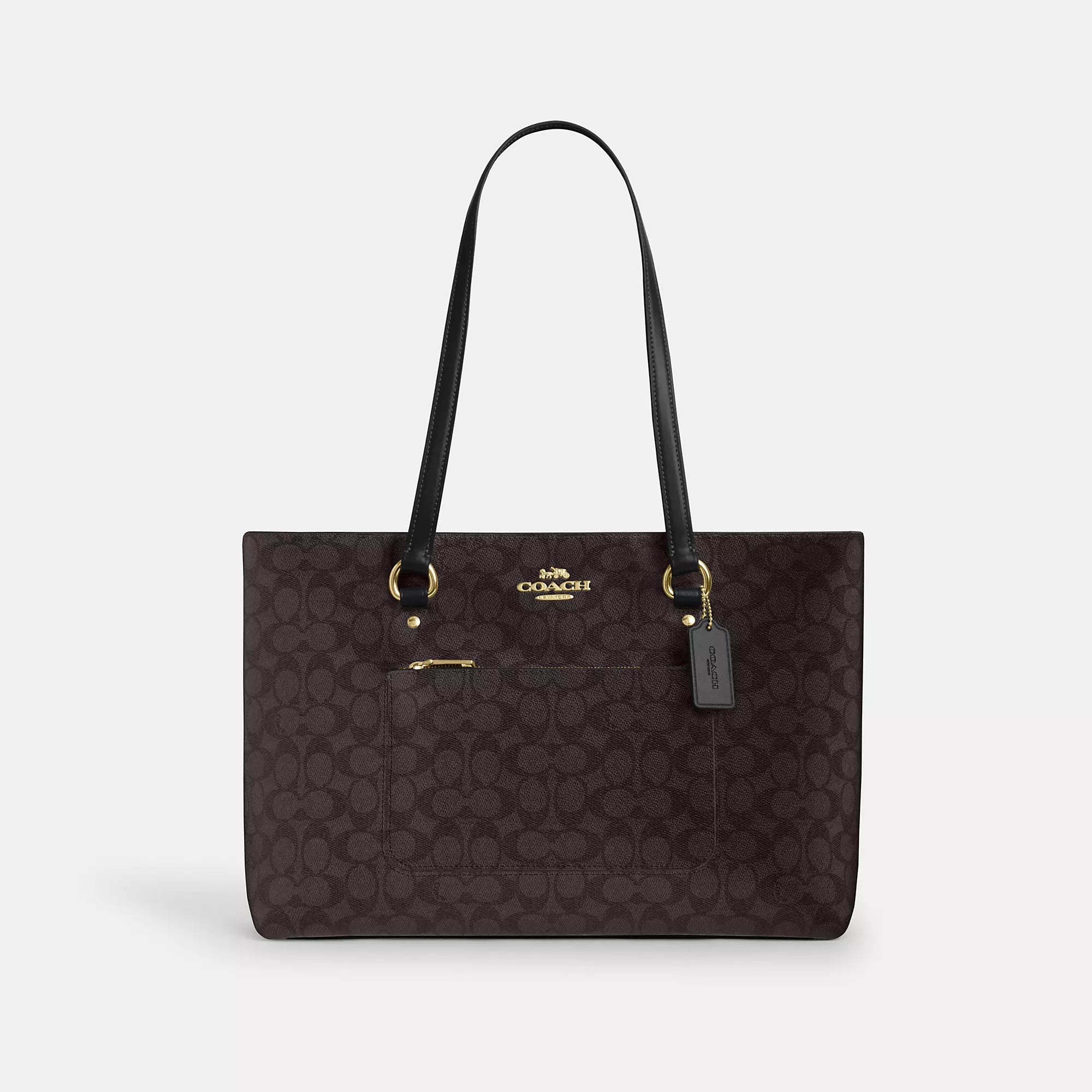 

Сумка-тоут Coach Outlet Station из фирменного полотна, золотой/черный