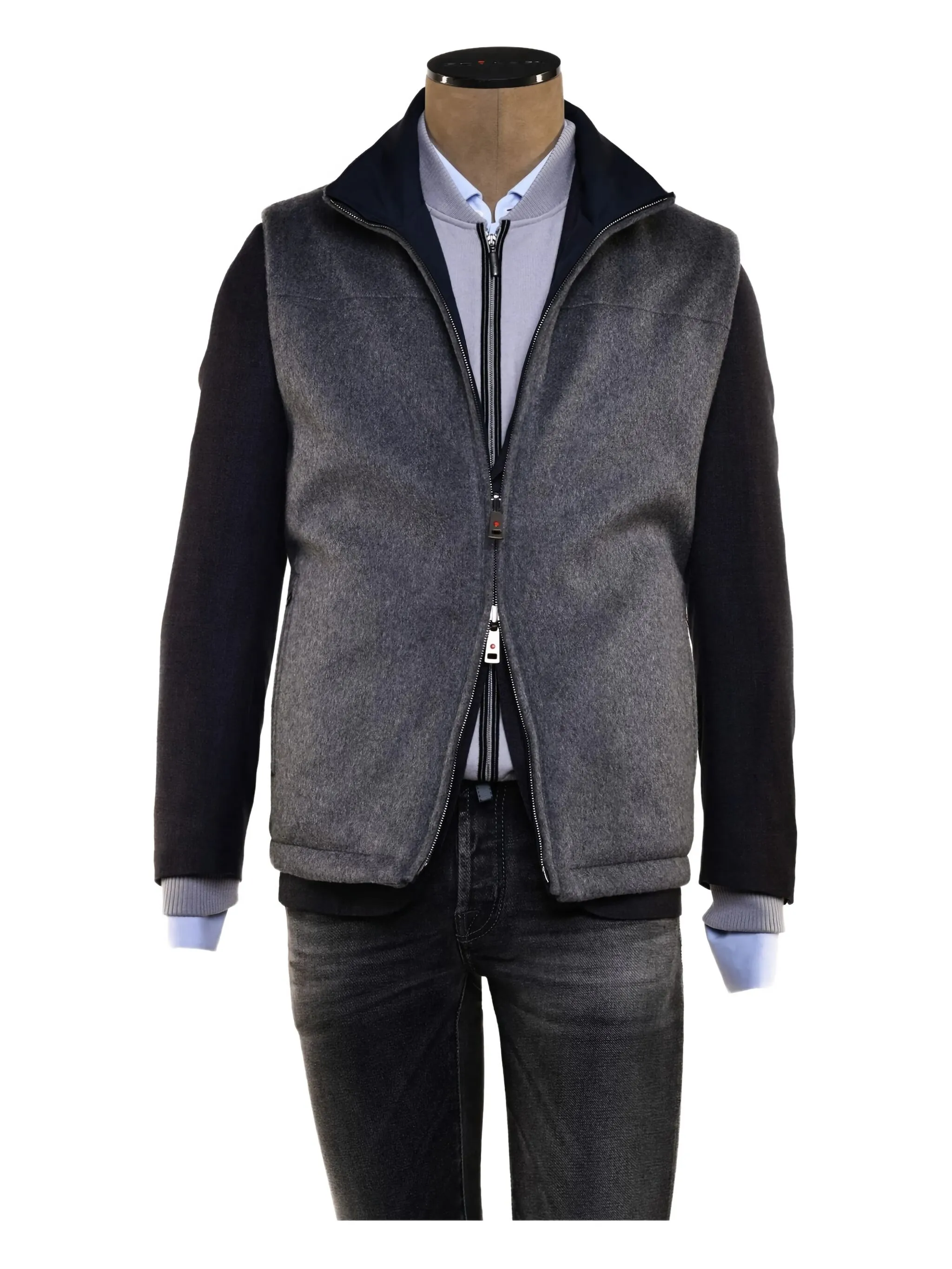 

Двусторонний жилет из кашемира Kiton, серый