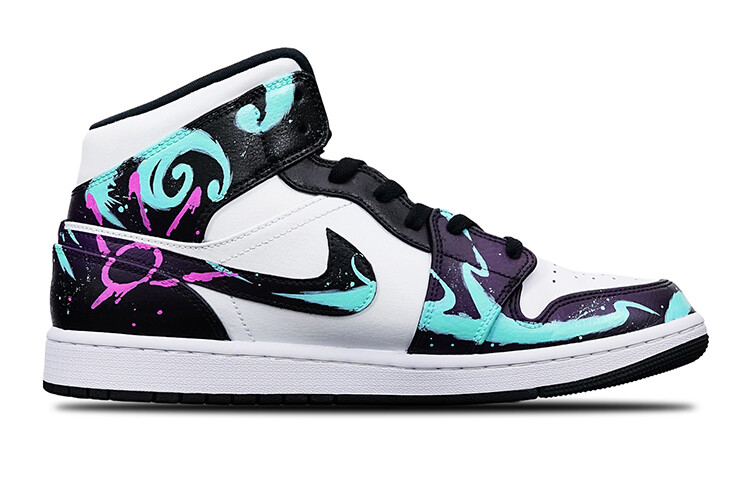 

Кроссовки Air JORDAN 1 Vintage Basketball Shoes Women's Mid-Top Purple White/Blue