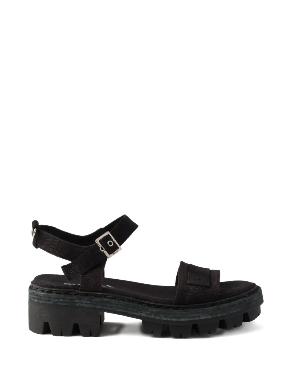 Босоножки из холста Prada, черный