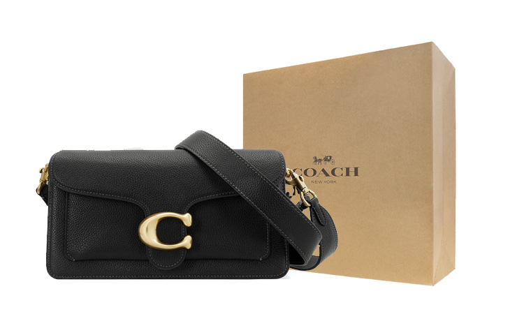 

COACH Кожаная сумка кроссбод через плечо среднего размера черная