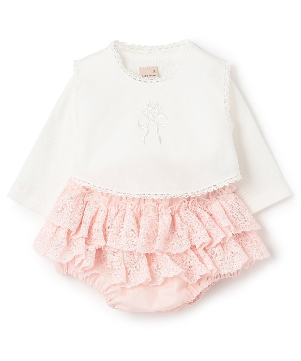 Комбинезон с жилетом и штанами-шлёпанцами. Petit Main, Light Pink
