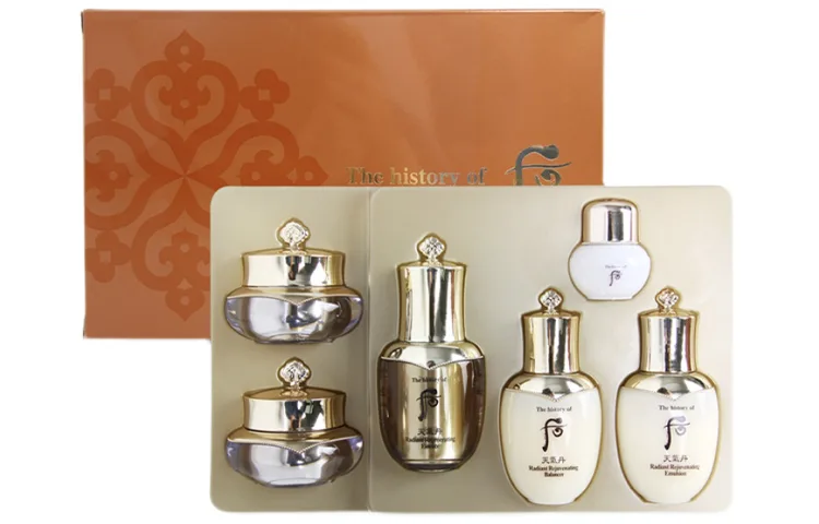 The History Of Whoo Набор для ухода за кожей Weather Dan с цветочными компонентами, New Version Weather Dan Zhong Sample 6-Piece Set — фото 2