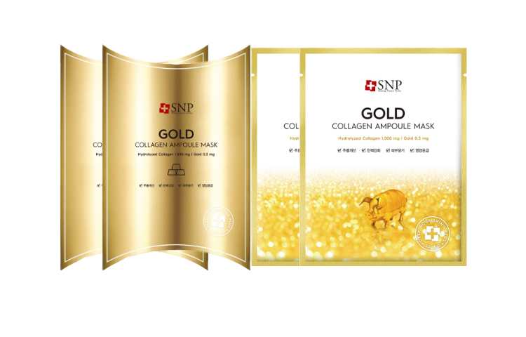 SNP Наборы для ухода за кожей Gold Collagen с яичным белком увлажняющие питательные успокаивающие 10 шт *1 коробка/10 шт *2 коробки/10 шт *3 коробки — фото 3