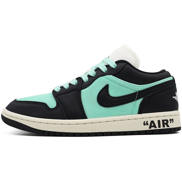 

Кроссовки Air Jordan 1 Vintage Basketball Shoes Women's Low-top Black/white/green, черный/зеленый