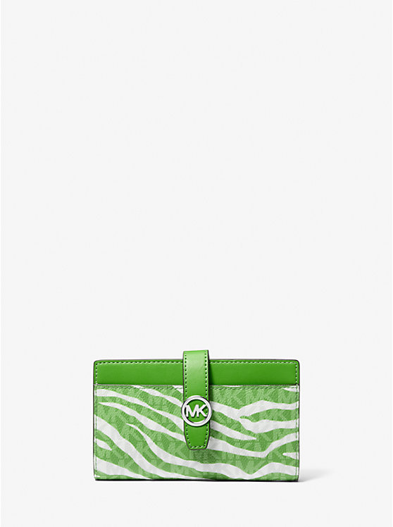 

Кошелек Greenwich среднего размера с фирменным логотипом зебры Michael Kors, зеленый