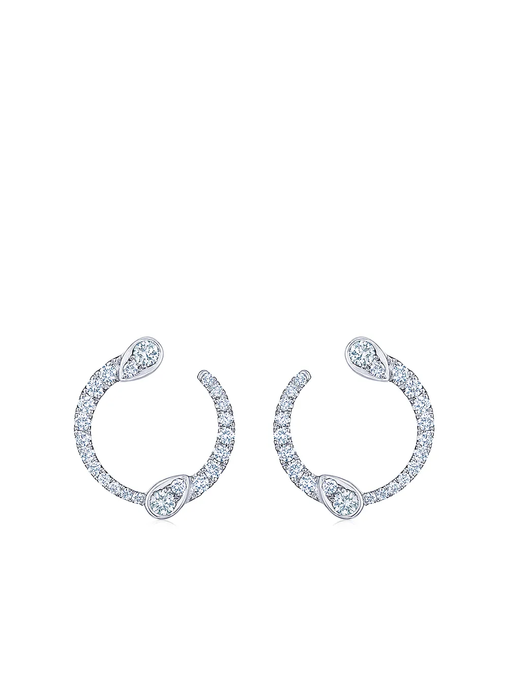 

Серьги-кольца Eclipse из белого золота с бриллиантами KWIAT, серебяный