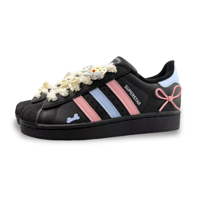 Adidas Originals Superstar 2 устойчивые к истиранию низкие детские скейтбординг кроссовки Black для подростков — фото 4