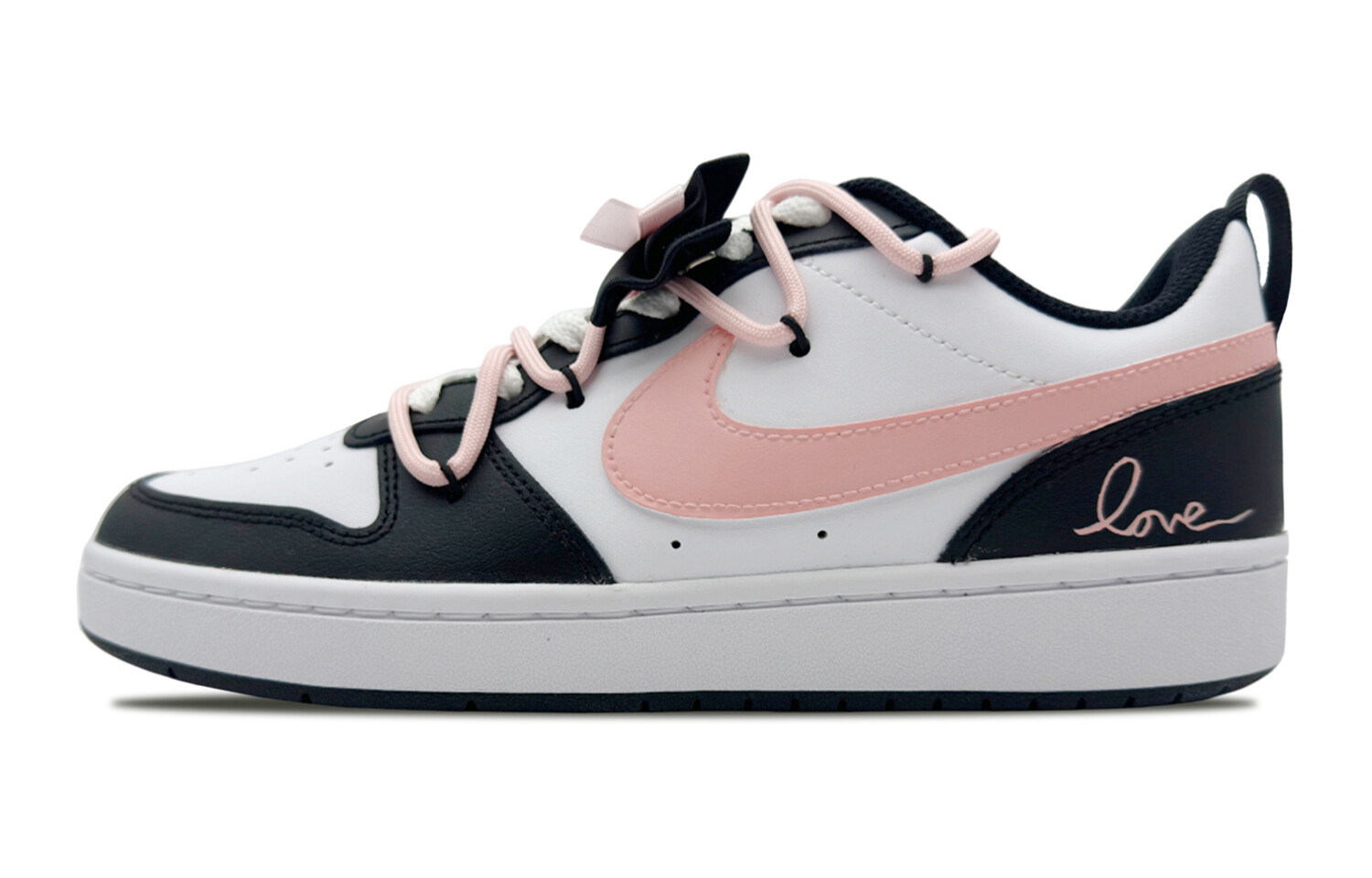 

Кроссовки Nike Court Borough Skateboarding Shoes Women's Low-top Black/pink/white, черный
