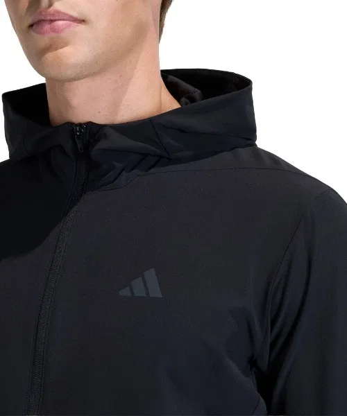Тренировочная флисовая куртка adidas D4T Workout Full Zip, чёрная — фото 4