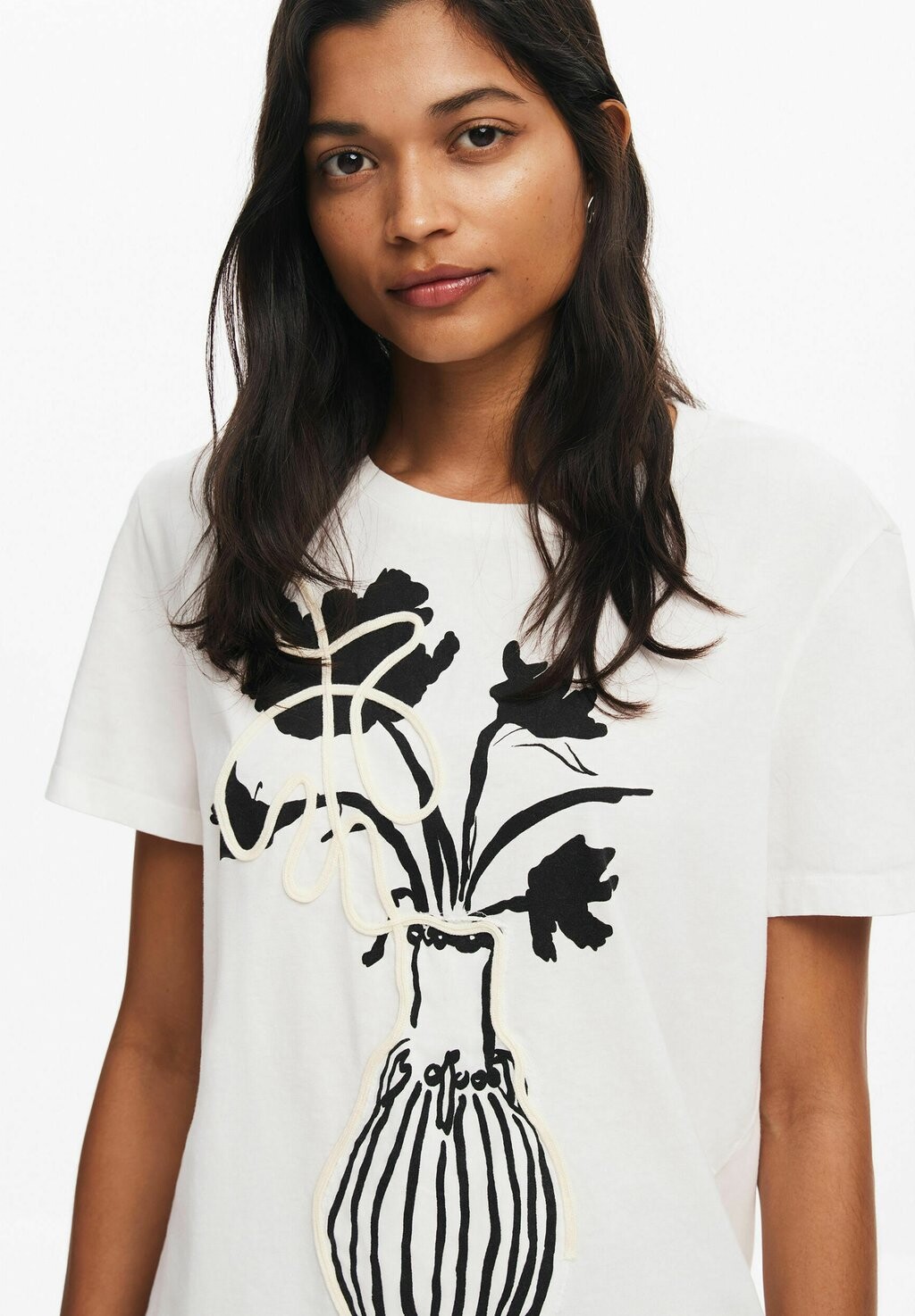 

Принт на футболке Desigual, белый