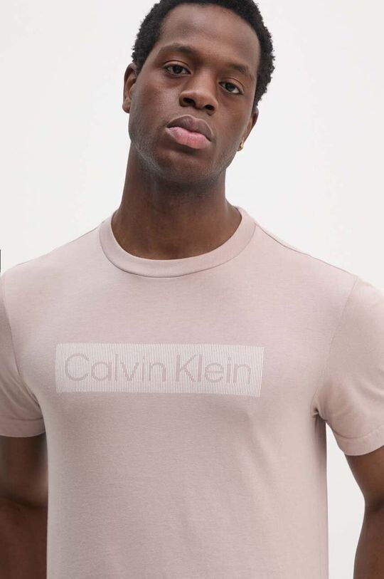 

Хлопковая футболка Calvin Klein, розовый