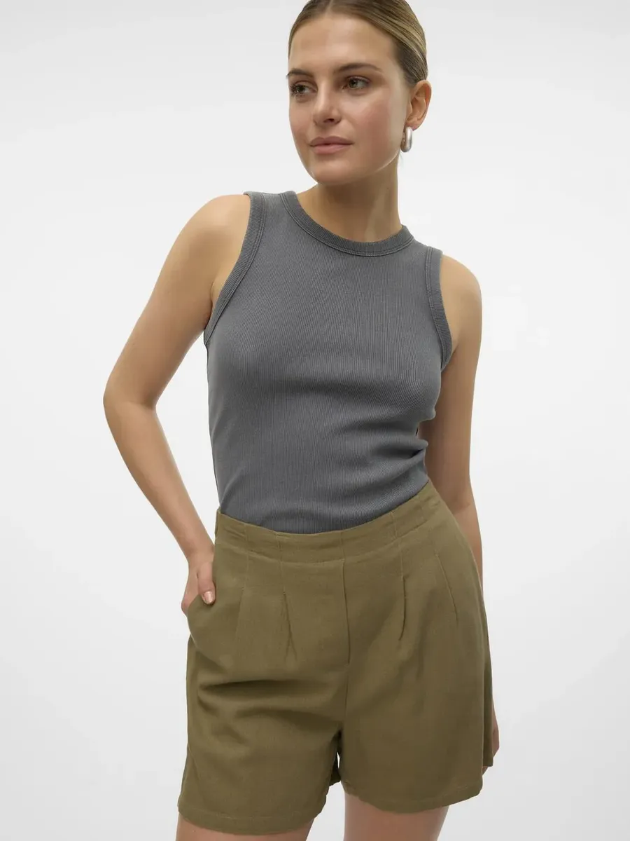 

Майка в рубчик Vero Moda "VMJANE SL WASHED RIB TOP JRS NOOS", цвет Magnet
