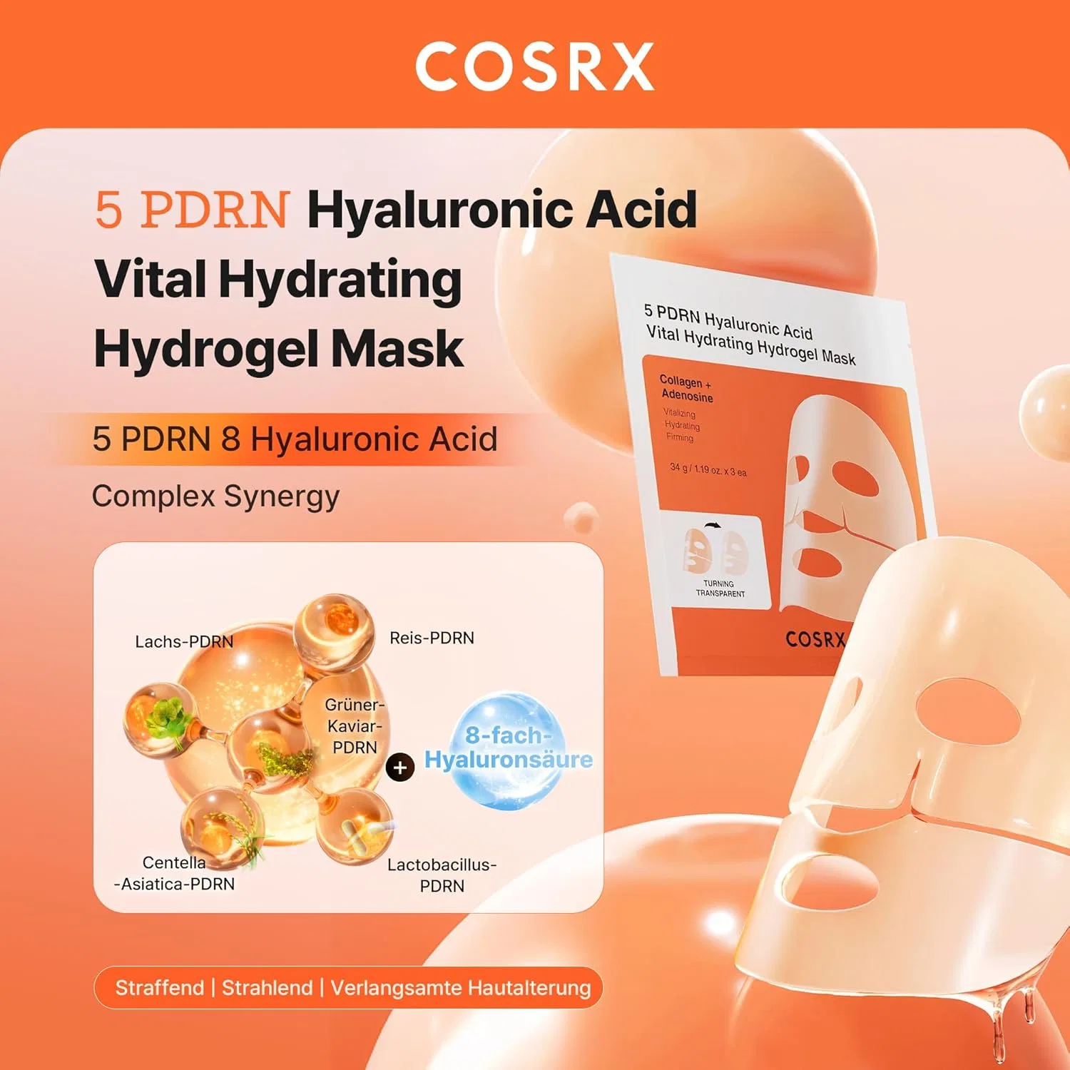 Гидрогелевая маска COSRX 5 PDRN с гиалуроновой кислотой, 3 шт. Cosrx, 5 Pdrn — фото 2