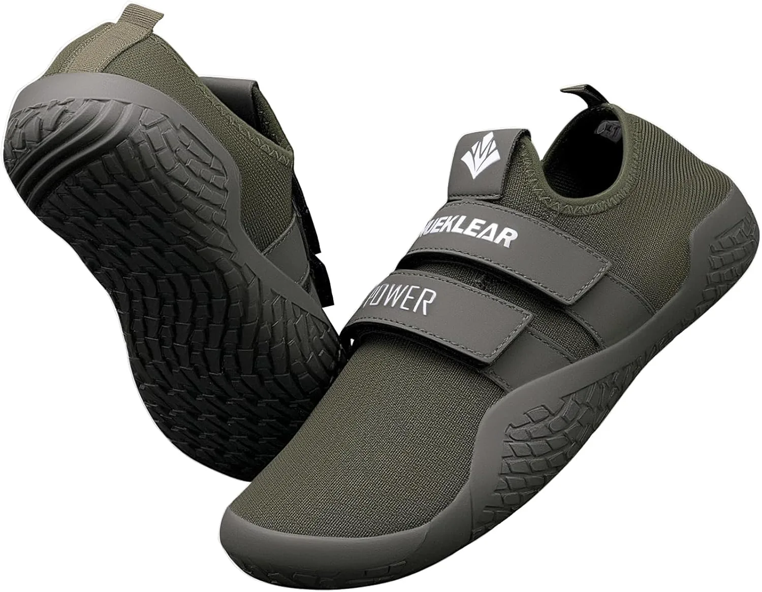 

MANUEKLEAR Тяжелоатлетические туфли для становой тяги - Обувь для поднятия тяжестей для мужчин и женщин - Кроссовки для приседаний с весом, фитнеса и тренажерного зала, босоногие тренажерные кроссовки M MANUEKLEAR, зеленый