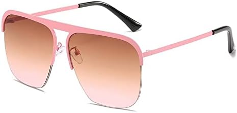 

Солнцезащитные очки квадратной формы для женщин и мужчин, большие солнцезащитные очки, модные очки для путешествий и пляжа, очки с защитой от УФ-излучения UV400 MTZJH, Pink Tea Pink