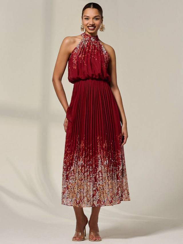 

Цветочное платье макси с бретелями халтер Jolie Moi