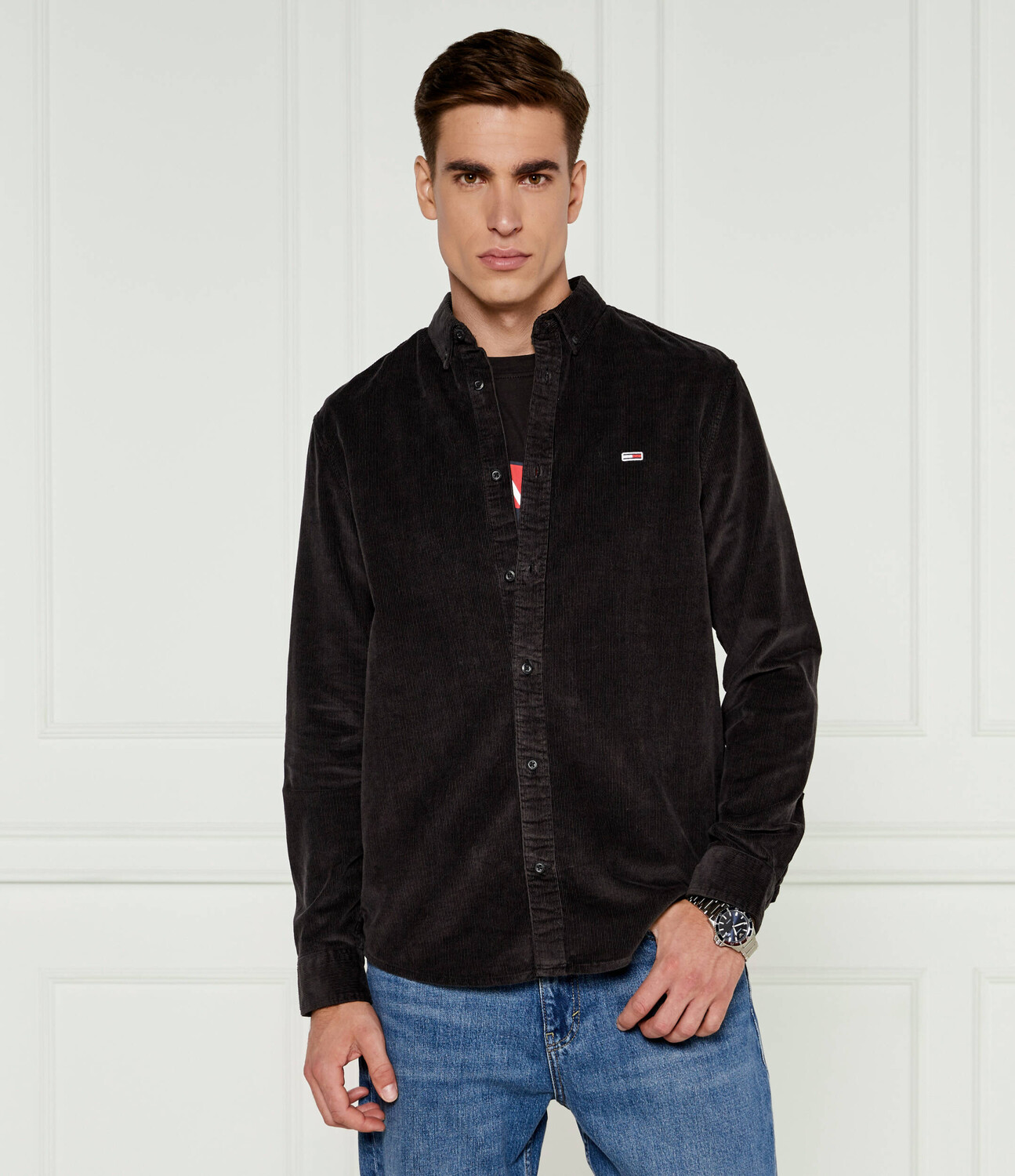 

Рубашка Tommy Jeans Regular Fit, черный