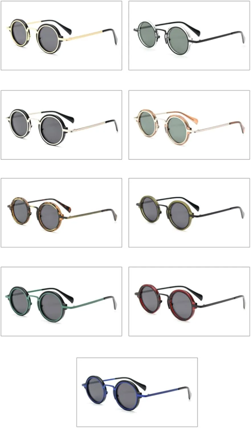 

Поляризованные солнцезащитные очки в стиле ретро для женщин, панк-стиль, металлические круглые, винтажные, мужские, с леопардовым принтом, UV400 VFDHN, 5