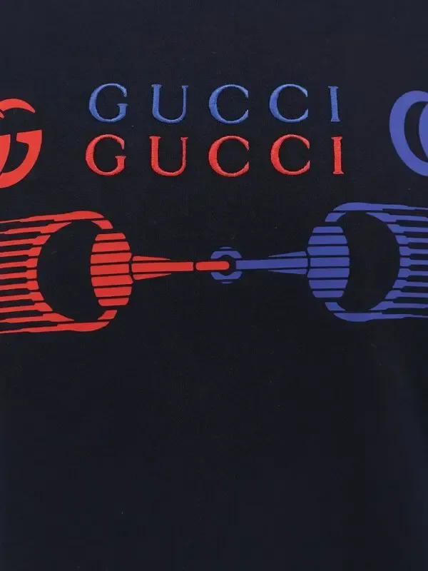 Футболка Gucci Di Cotone Stampato 25 Blue Navy — фото 2