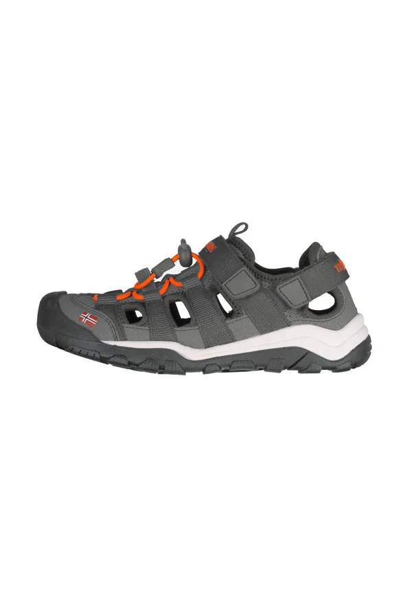 Детские сандалии для ходьбы kristiansand xt унисекс Trollkids, Anthracite Orange