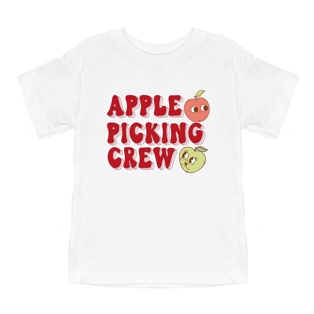 

Футболка с короткими рукавами и рисунком для малышей с рисунком Apple Picking Crew The Juniper Shop, белый