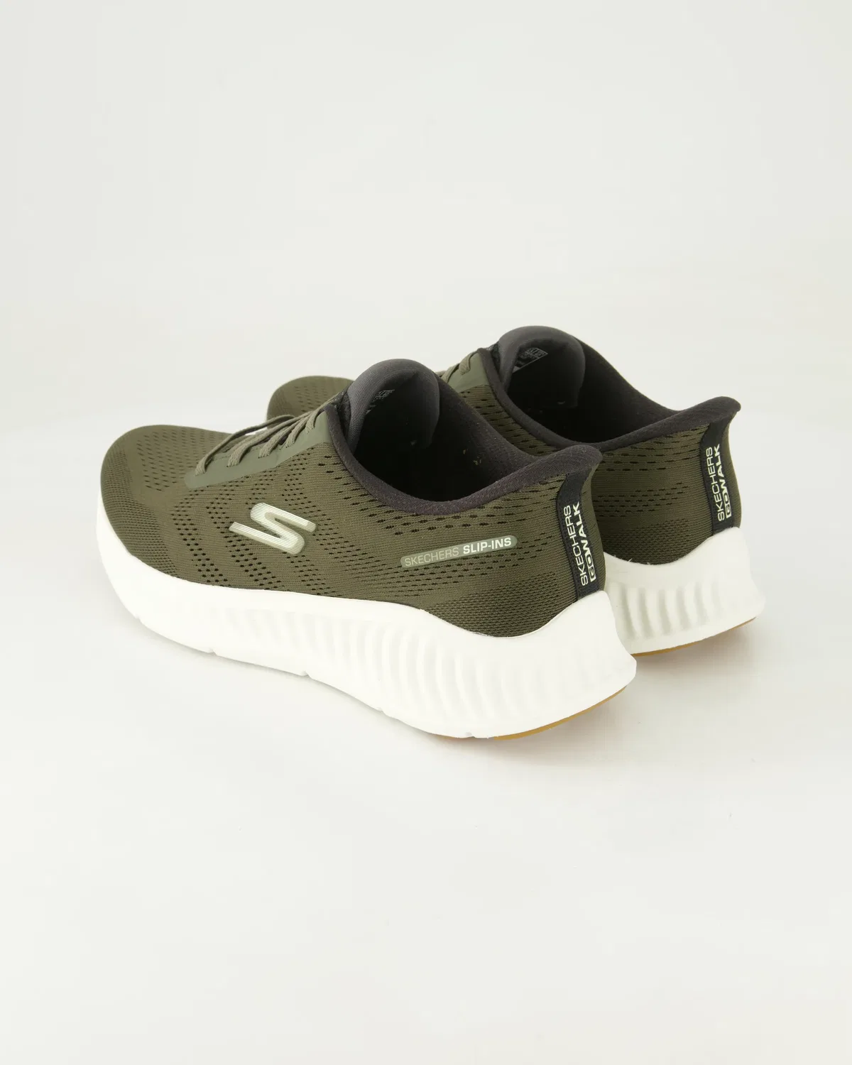 Слипоны текстильные Skechers, зеленый — фото 3