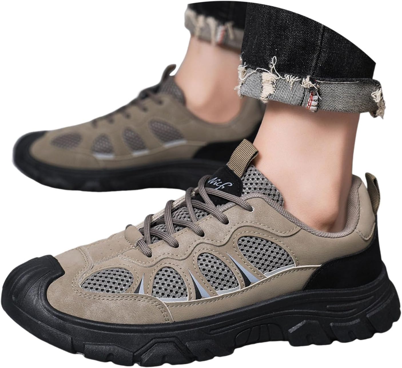 

Мужские альпинистские нескользящие повседневные и спортивные туфли, зарезервированная обувь, мужские кроссовки Generic, хаки