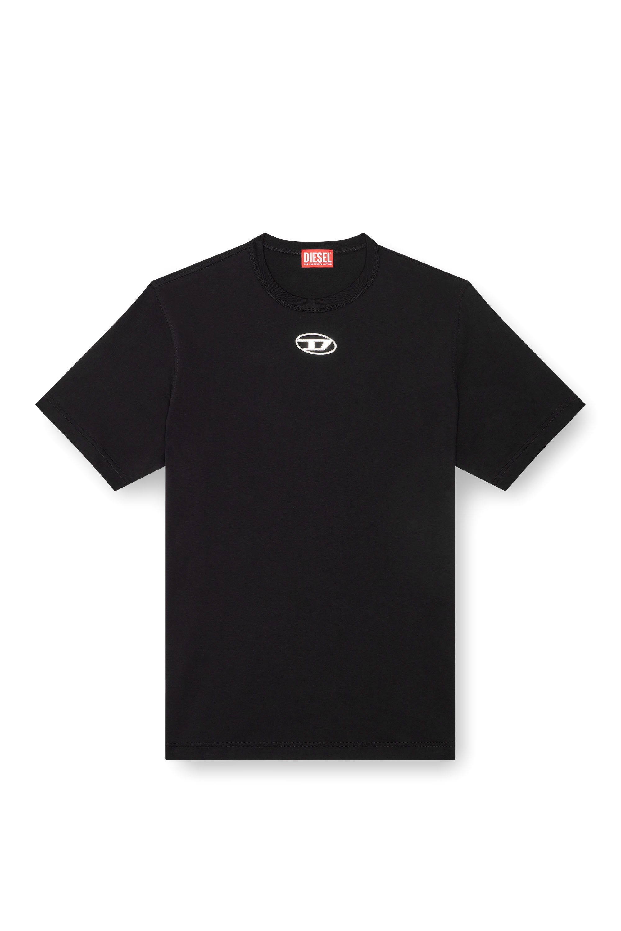 Мужская футболка с логотипом в форме овальной буквы D Diesel, black — фото 4