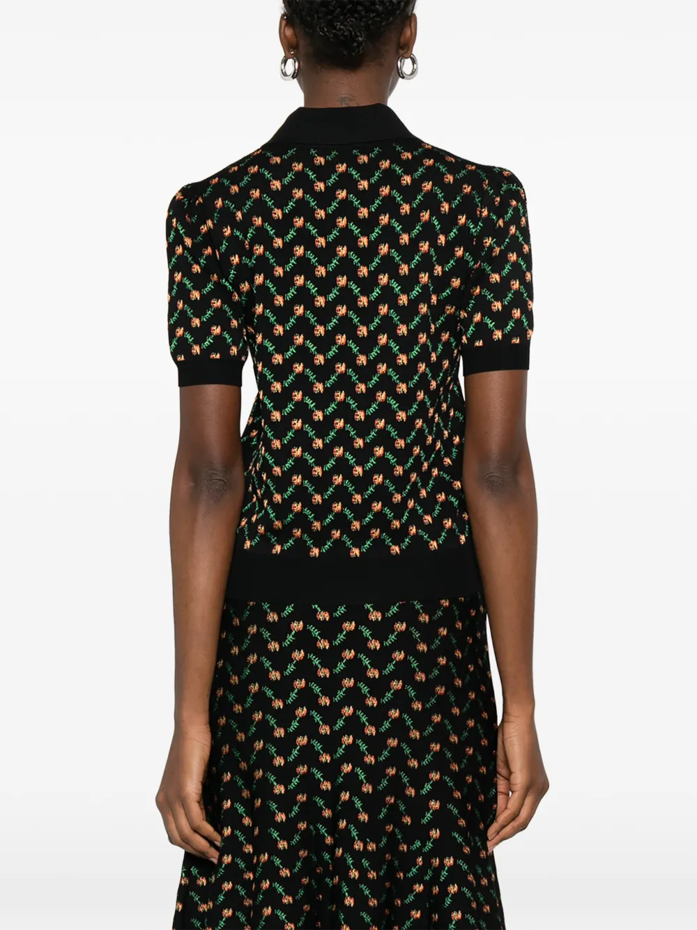 Юбка с цветочным жаккардовым узором Alexander Mcqueen, черный — фото 4
