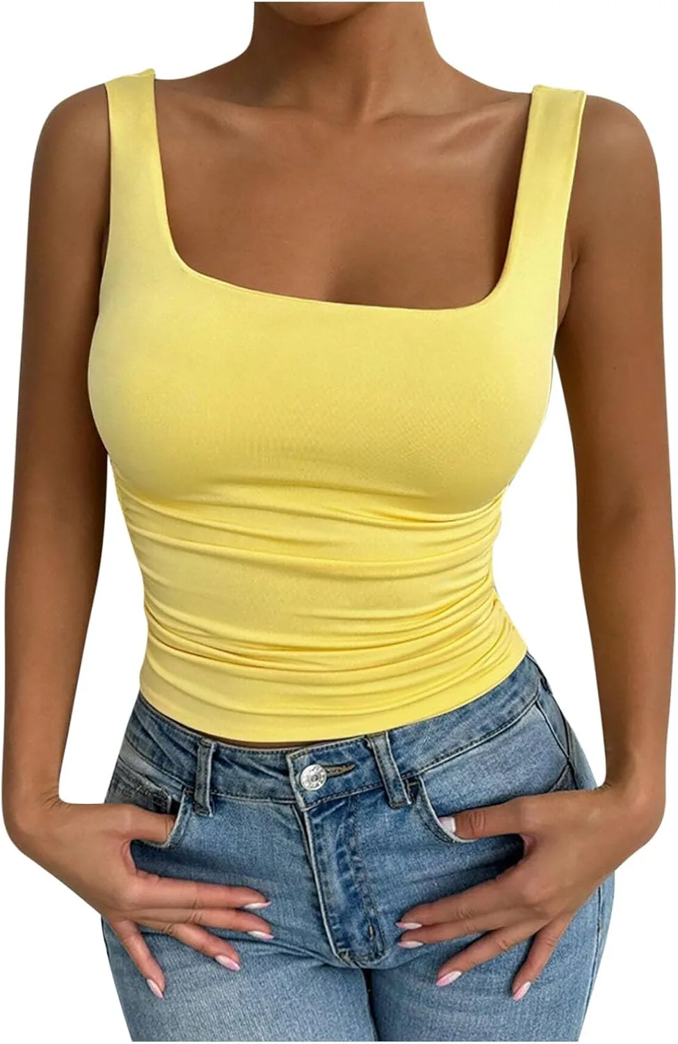 

Женский топ с квадратным вырезом, без рукавов, для лета OSFVNOXV