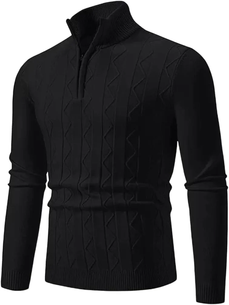 

Мужской водолазный свитер с молнией на четверть