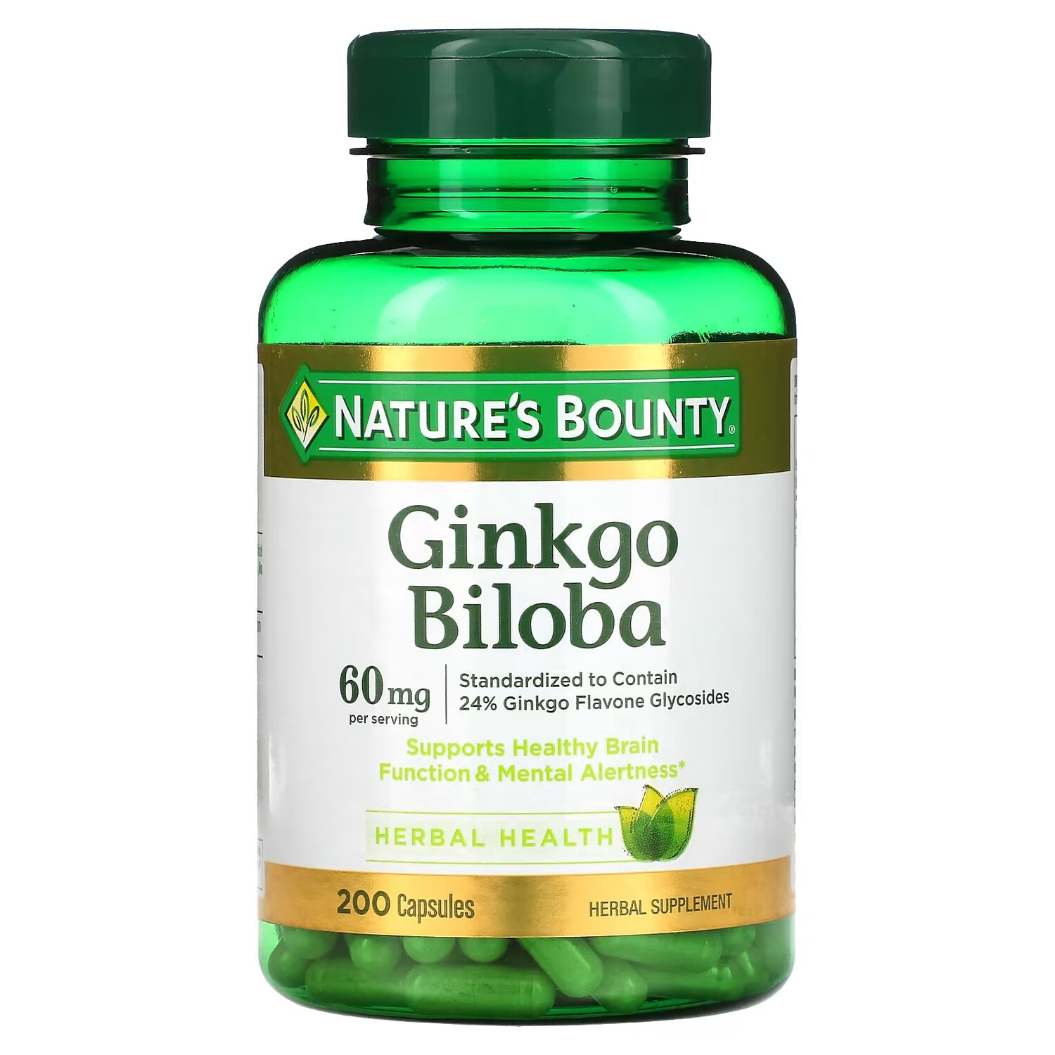 

Гинкго Билоба Nature's Bounty 60 мг, 200 капсул