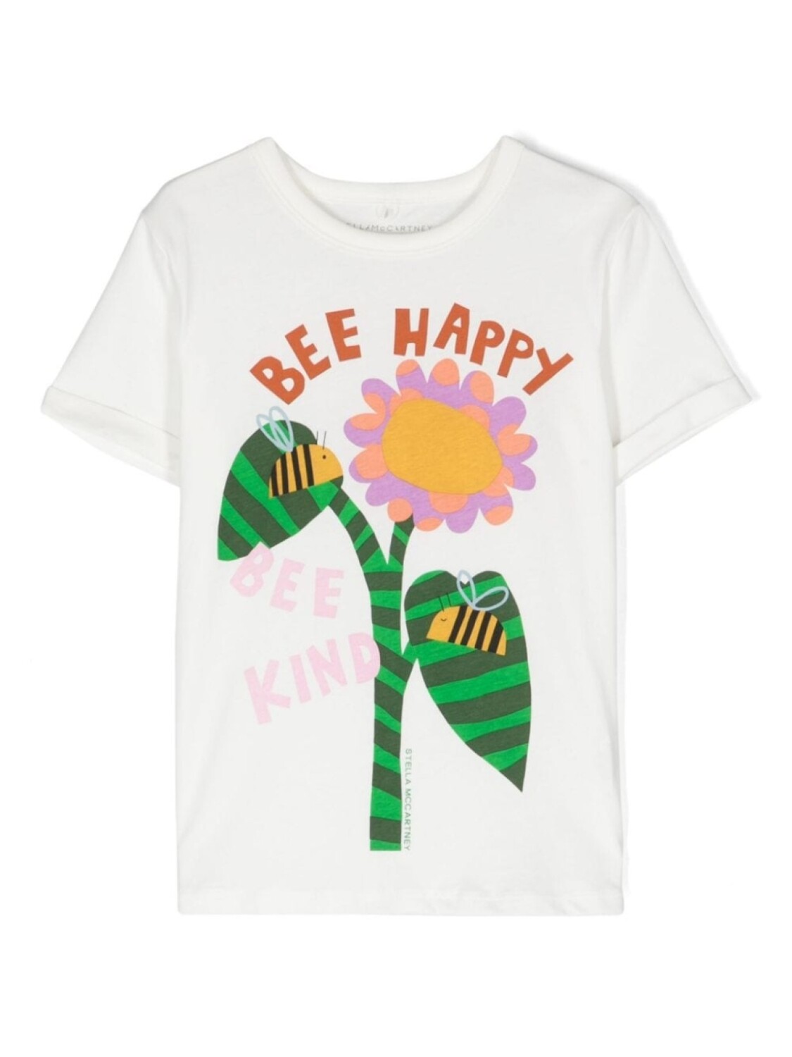 

Stella McCartney Kids футболка с принтом Bee Happy, белый