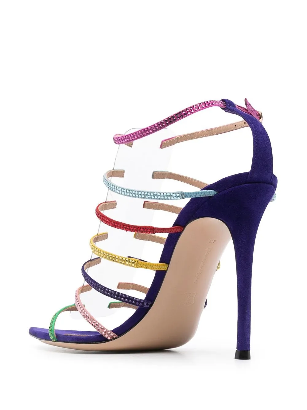 Декорированные босоножки на шпильке Gianvito Rossi, фиолетовый — фото 3
