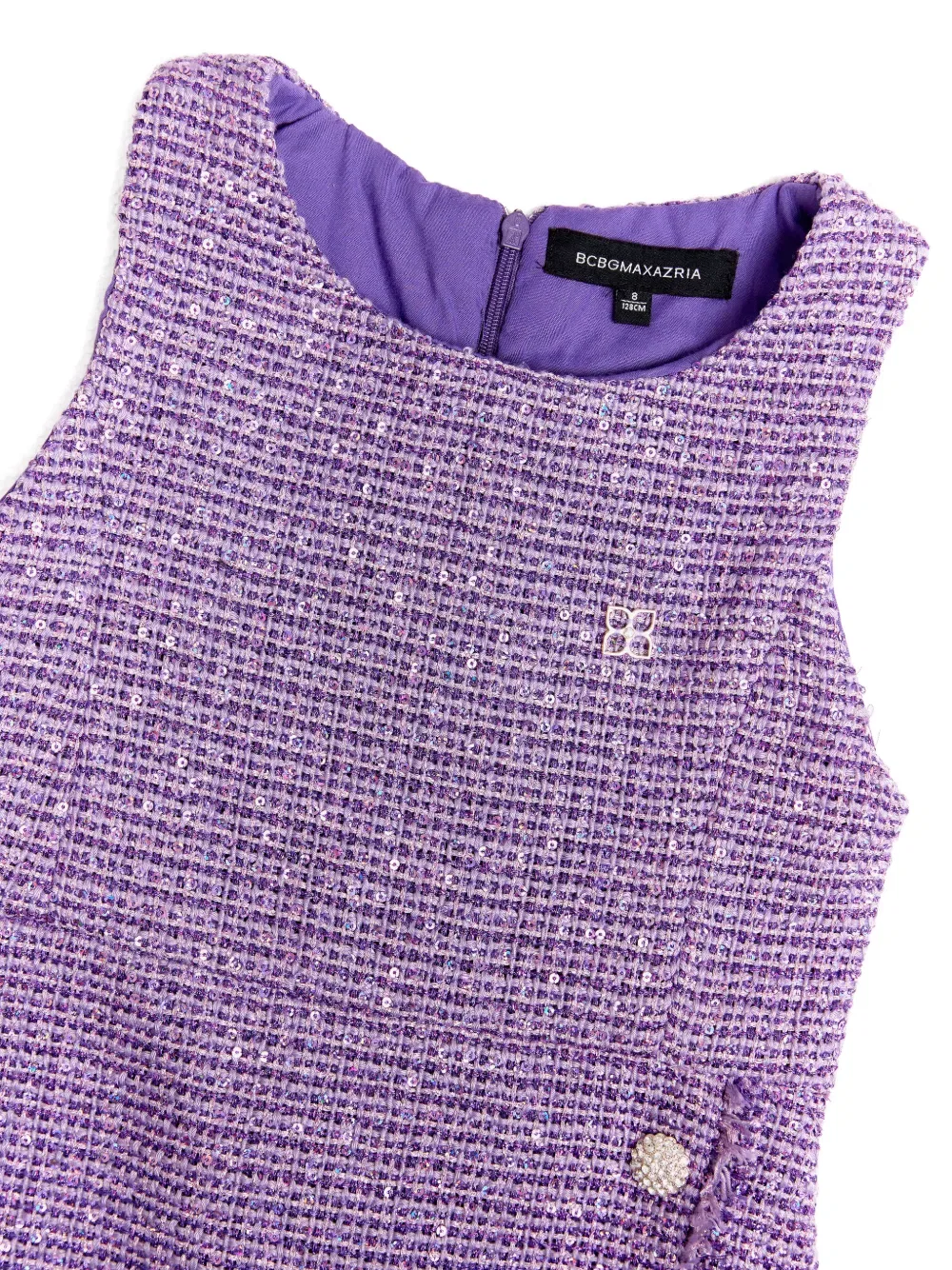 Платье с бахромой, украшенное стразами Bcbg Kids, фиолетовый — фото 4