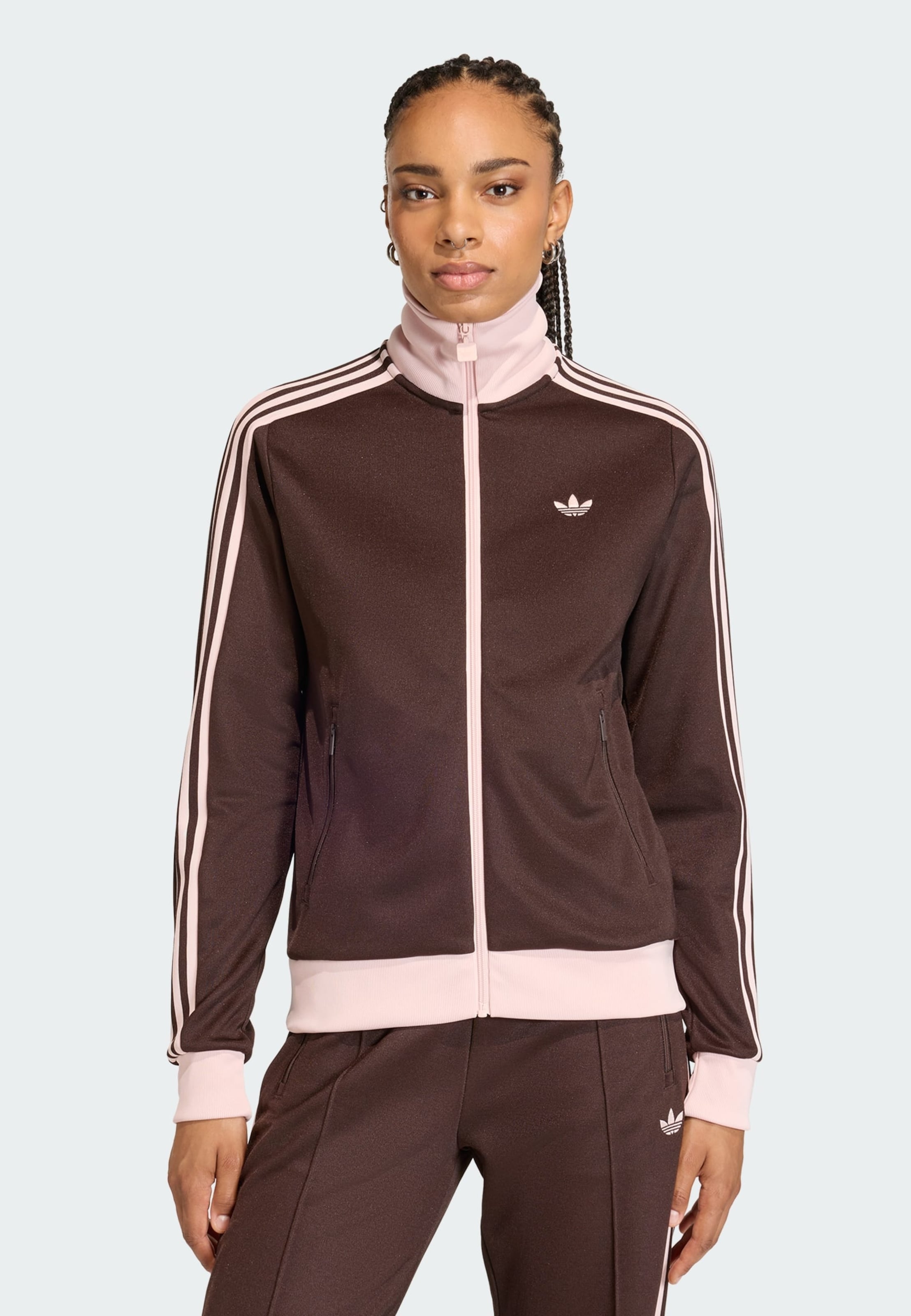 Adidas Originals Толстовка с молнией 'Classic' в темно-коричневом цвете — фото 2
