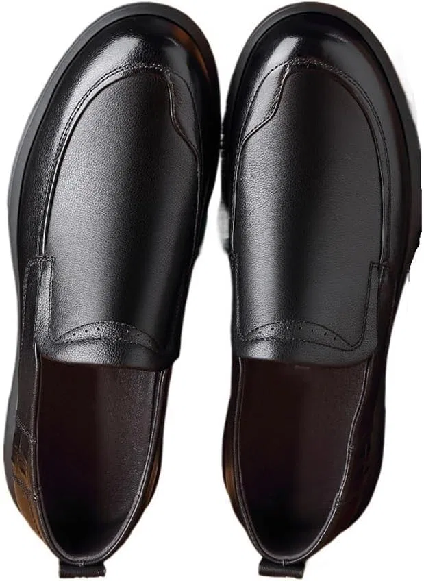 BWBVHRHZY Туфли Lässige Herren-Lederschuhe, Schwarze Slip-on-Low-Top-Mode-Lederschuhe(41 EU) — фото 4