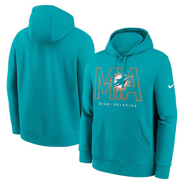 Толстовка с капюшоном мужская aqua miami dolphins busted play club fleece Nike — фото 2