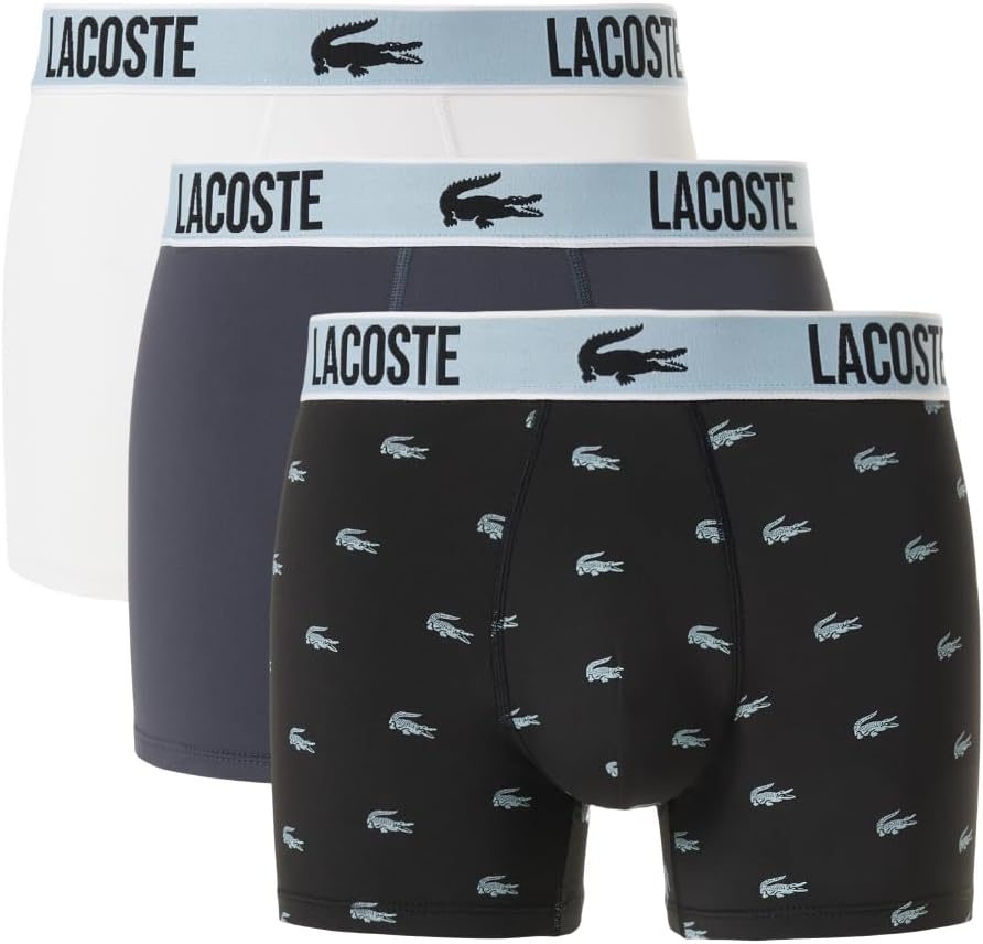

Мужские хлопковые трусы-боксеры Lacoste с принтом «Анимация», 3 шт., Black/Navy/White