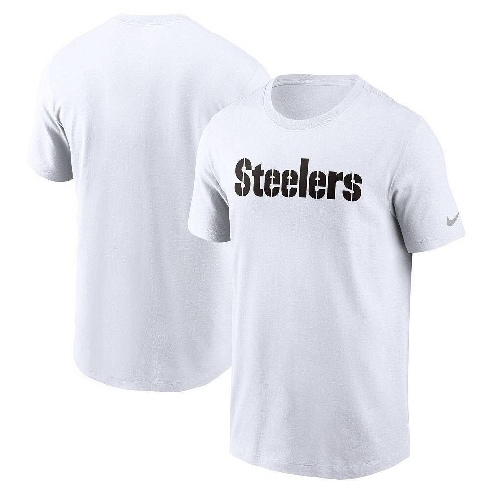 Мужская белая футболка Nike Pittsburgh Steelers Primetime Wordmark Essential, цвет Stl White — фото 2