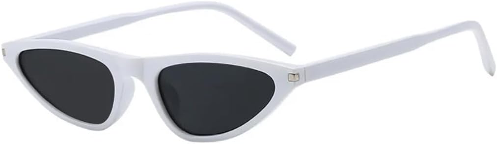 

Солнцезащитные очки для мужчин и женщин - защита UV400 - маленькие заклепки "кошачий глаз", цветные линзы, для занятий спортом на открытом воздухе и вождения DSVIGF, White