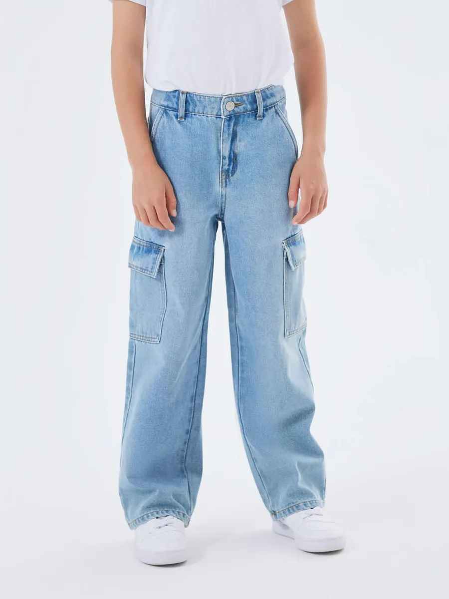 

Широкие джинсы Name It "NKFROSE HW WIDE CARGO JEANS 6190-BS NOOS", голубой